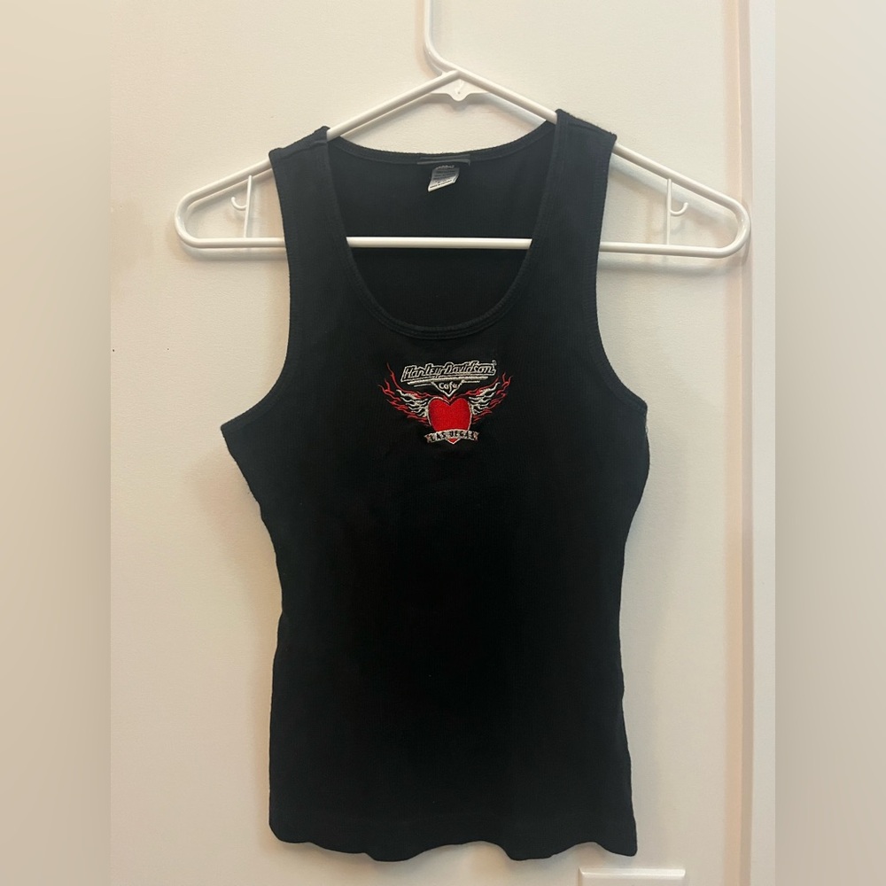 Harley Davidson Las Vegas Tank Top with Red Heart Design